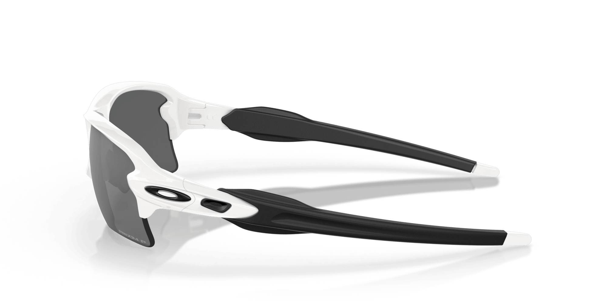Flak 2.0 XL Sunglasses - White Frame/Black Polarized Lenses