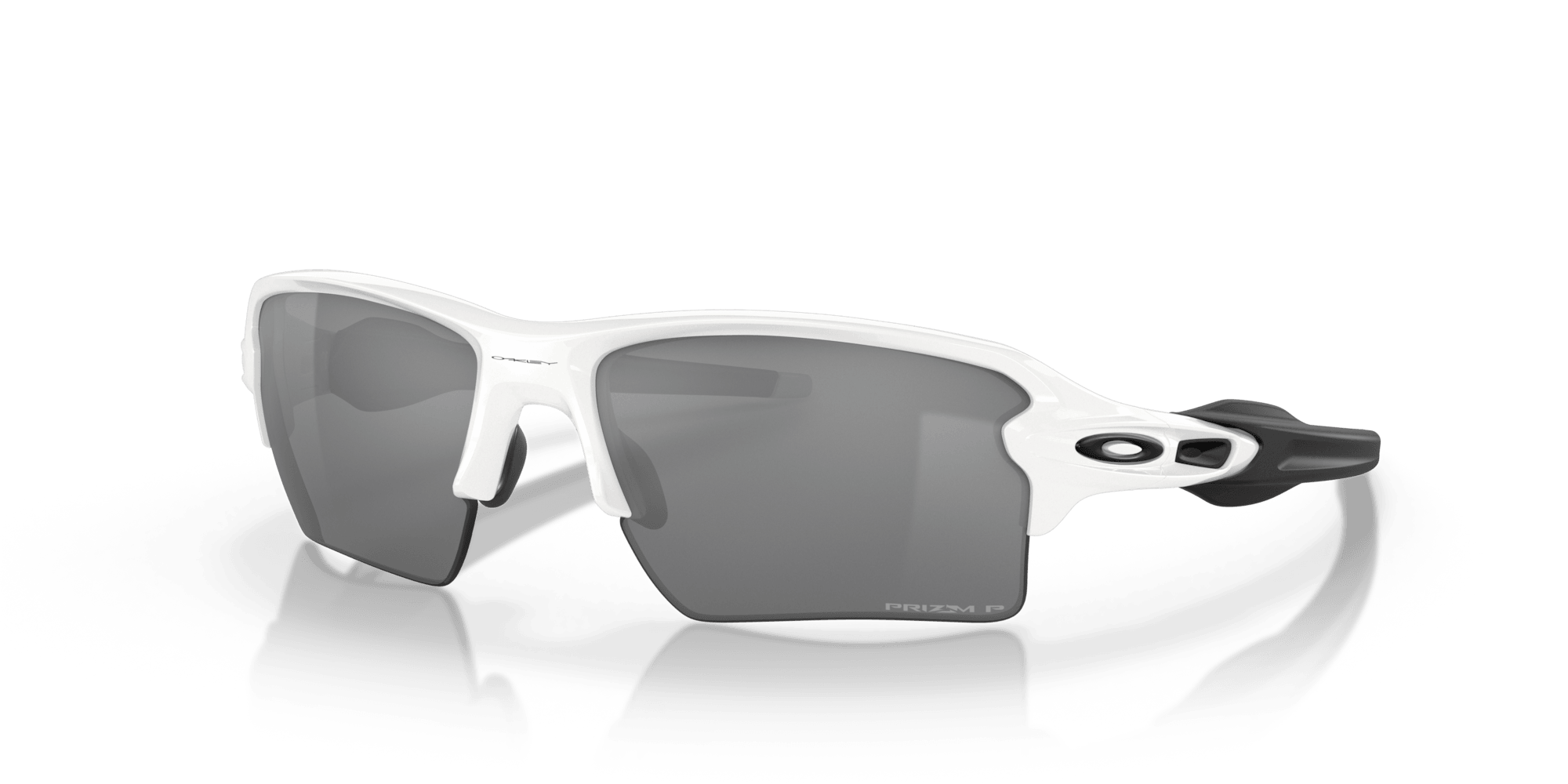 Flak 2.0 XL Sunglasses - White Frame/Black Polarized Lenses