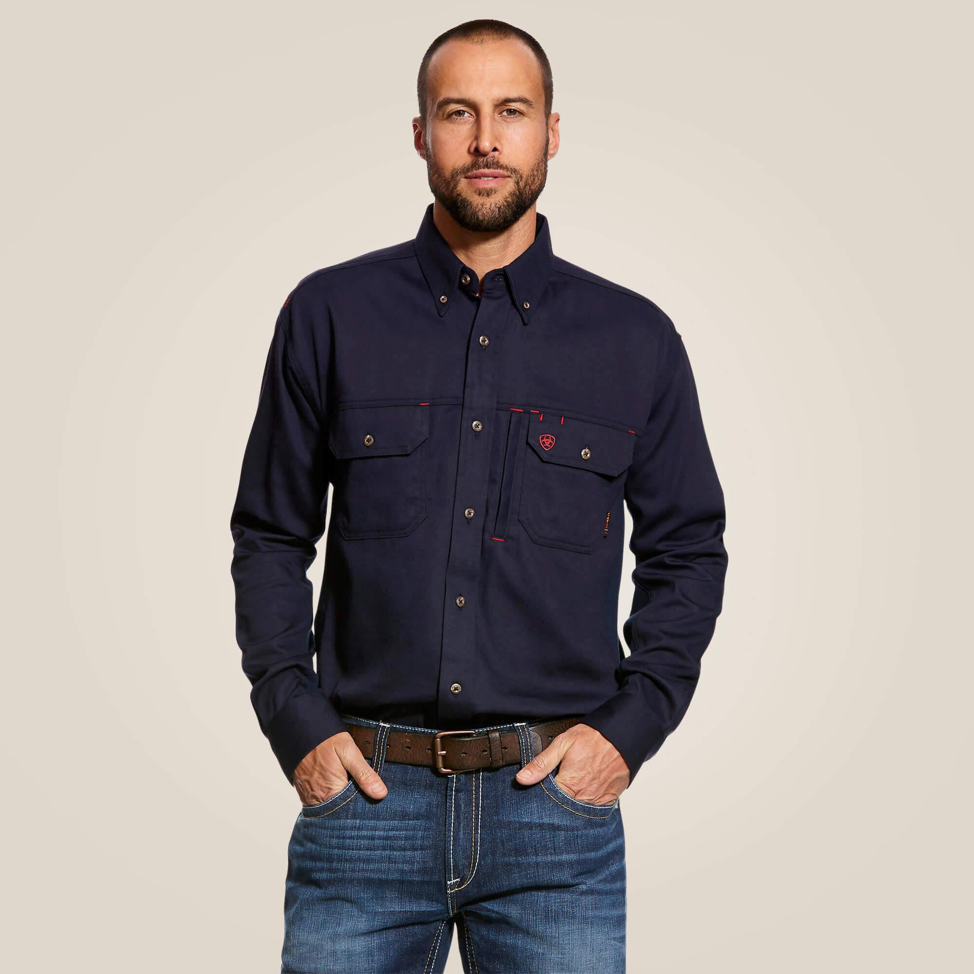 FR Solid Vent Work Shirt - Navy