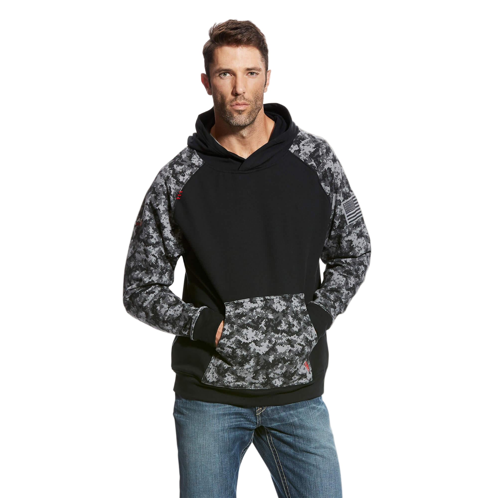 FR DuraStretch Patriot Hoodie - Black Digi - Purpose-Built / Home of the Trades