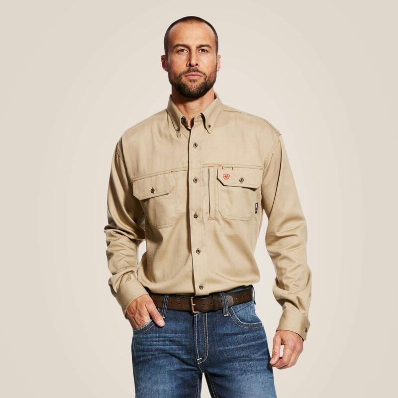 FR Solid Vent Work Shirt - Khaki