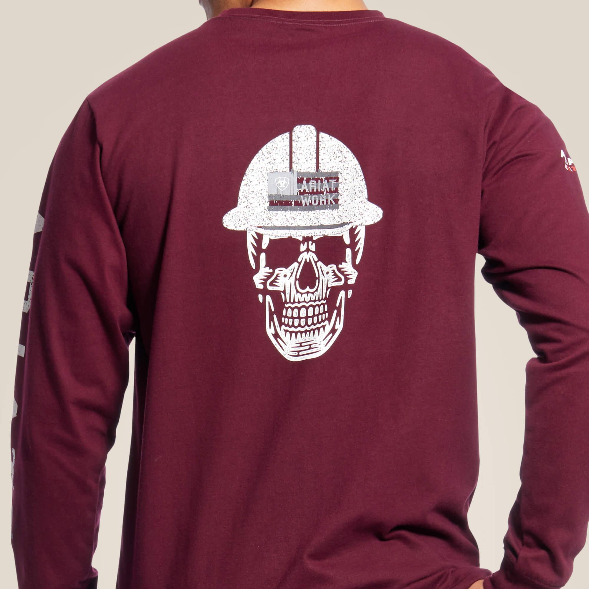 FR Roughneck Skull Logo T-Shirt - Malbec