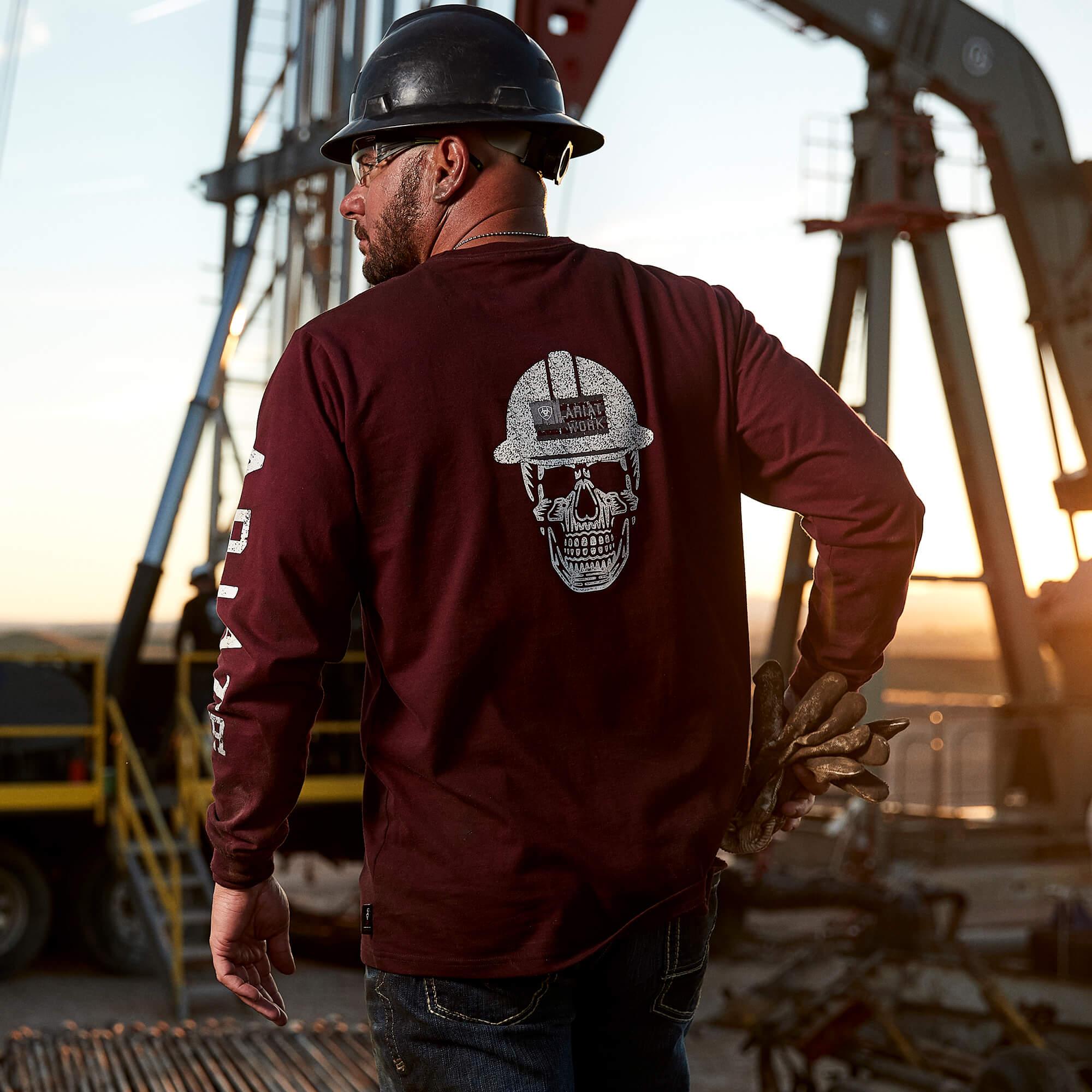 FR Roughneck Skull Logo T-Shirt - Malbec
