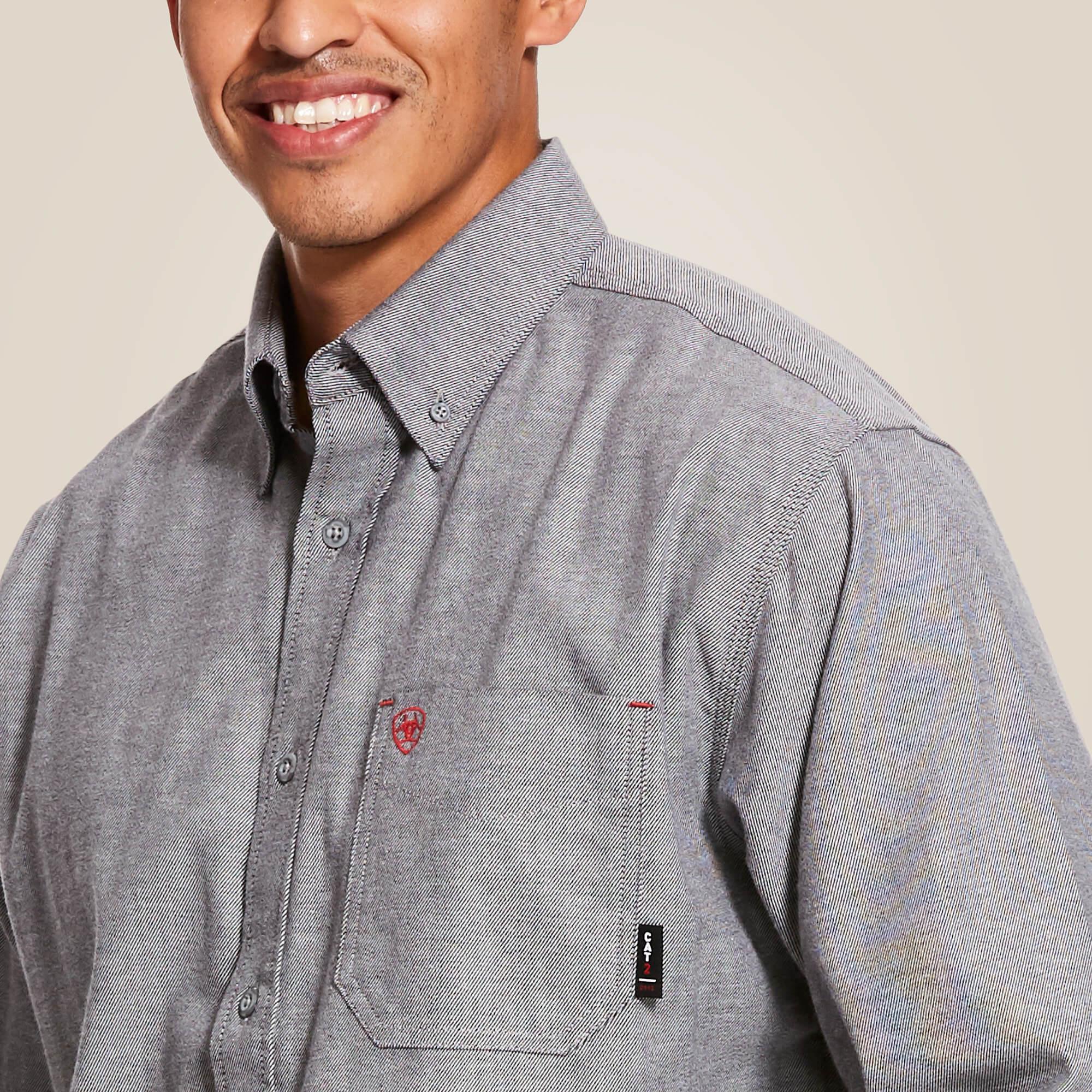 FR Solid Twill DuraStretch Work Shirt - Dark Navy Twill