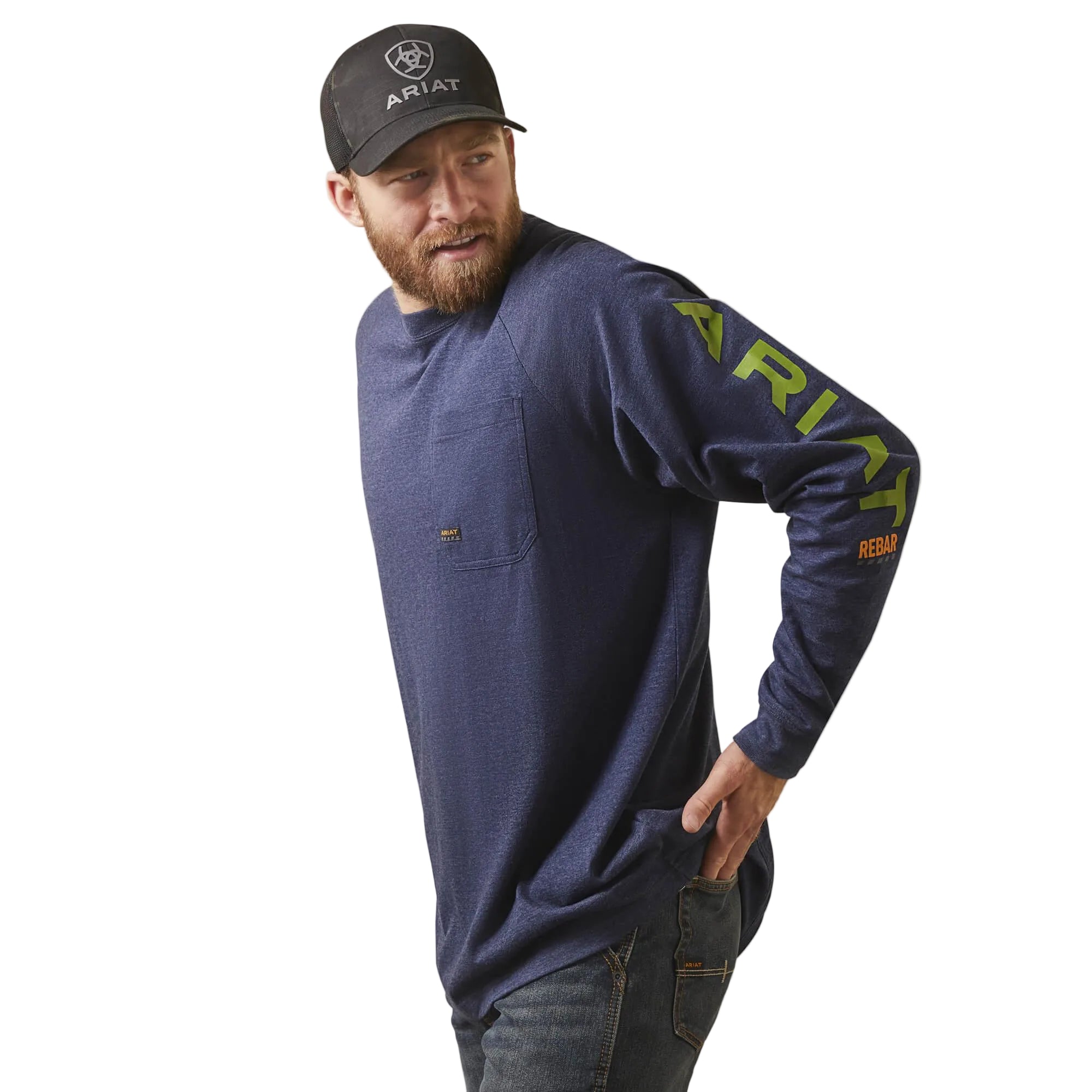 Rebar Cotton Strong Graphic - Navy Heather - Purpose-Built / Home of the Trades