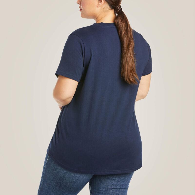 Women's Rebar Cotton Strong V-Neck Top - Navy