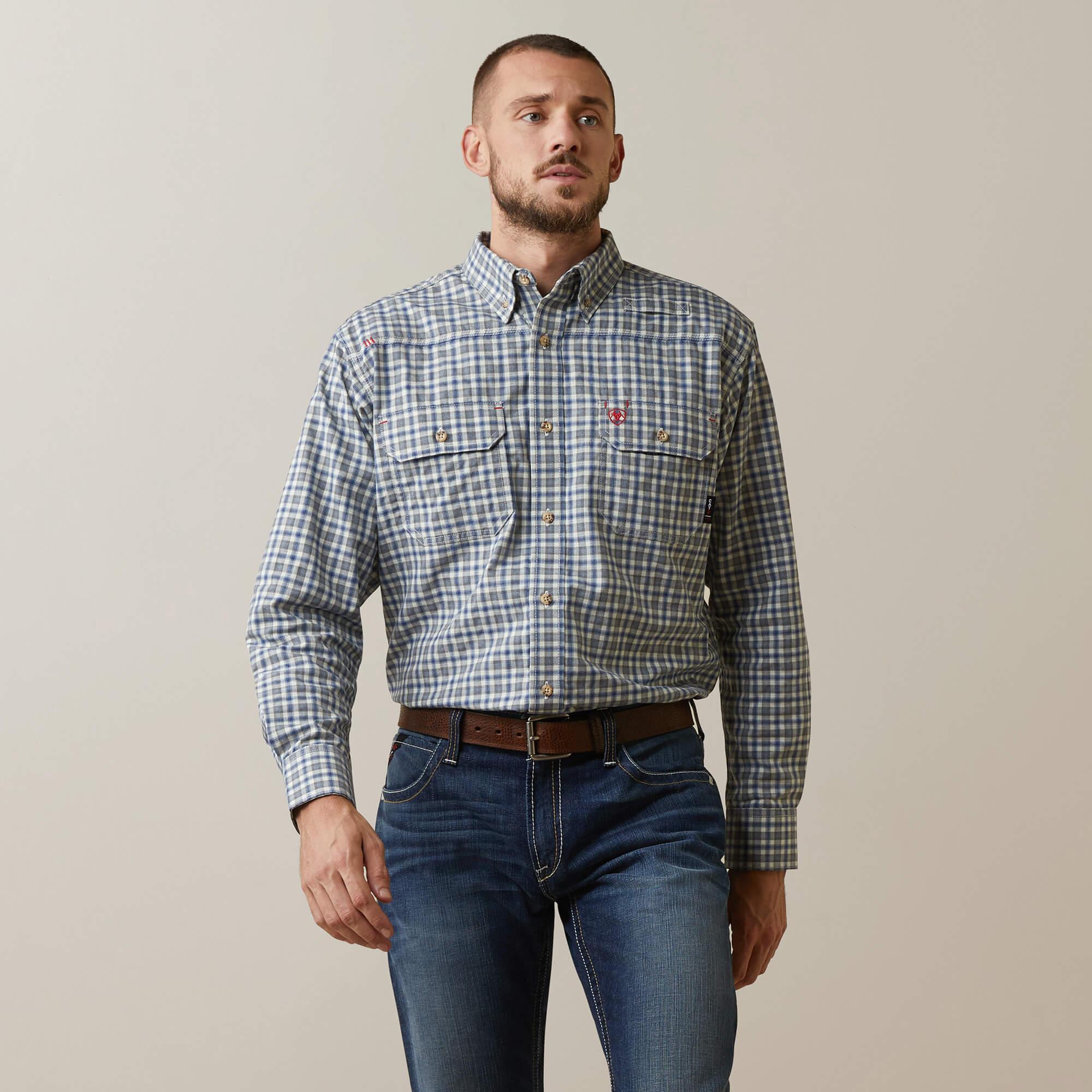 FR Plaid Featherlight Work Shirt - Clear Sky Plaid