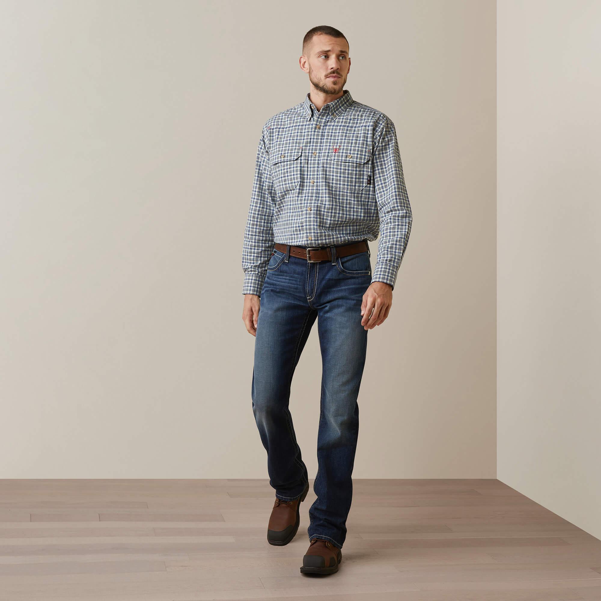 FR Plaid Featherlight Work Shirt - Clear Sky Plaid