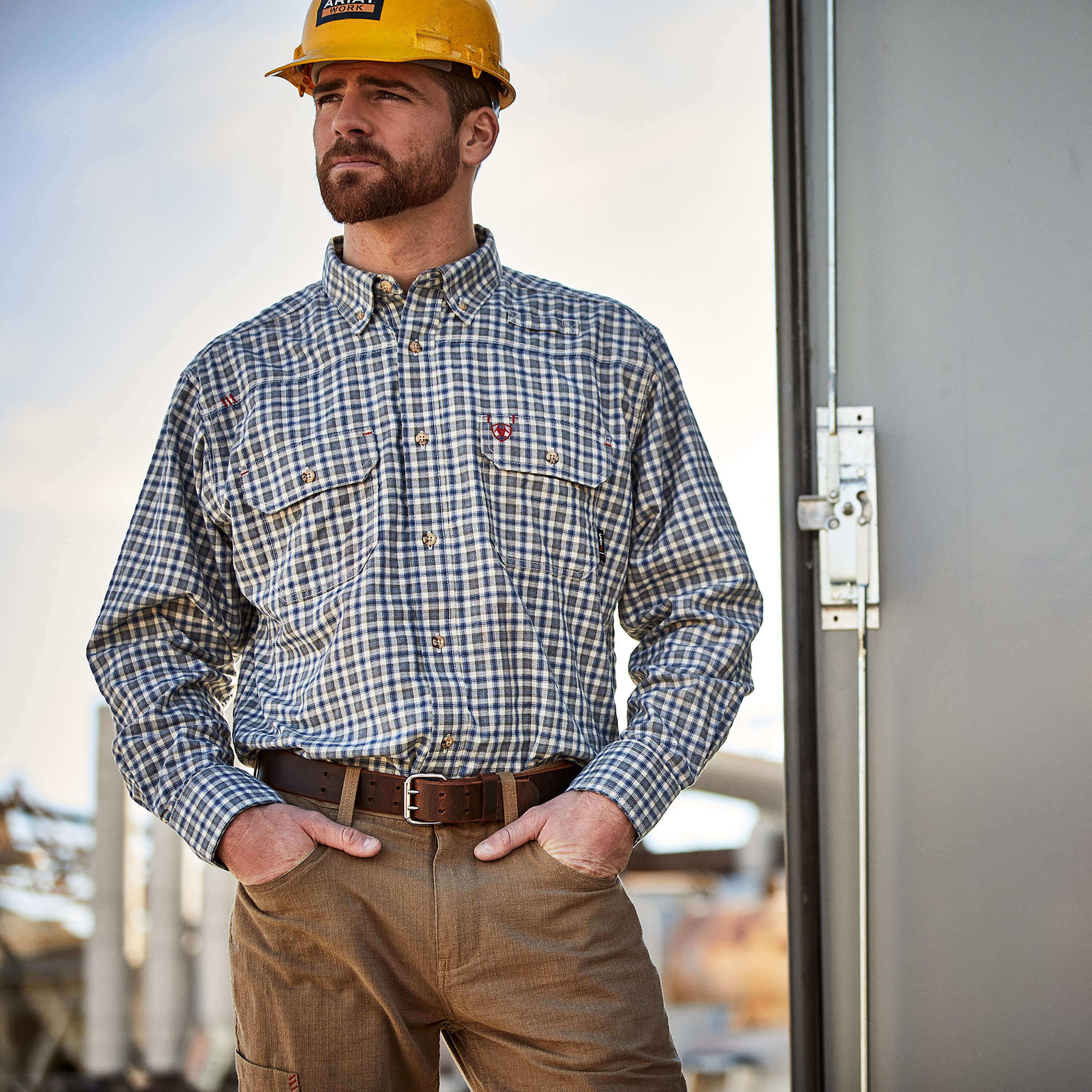 FR Plaid Featherlight Work Shirt - Clear Sky Plaid