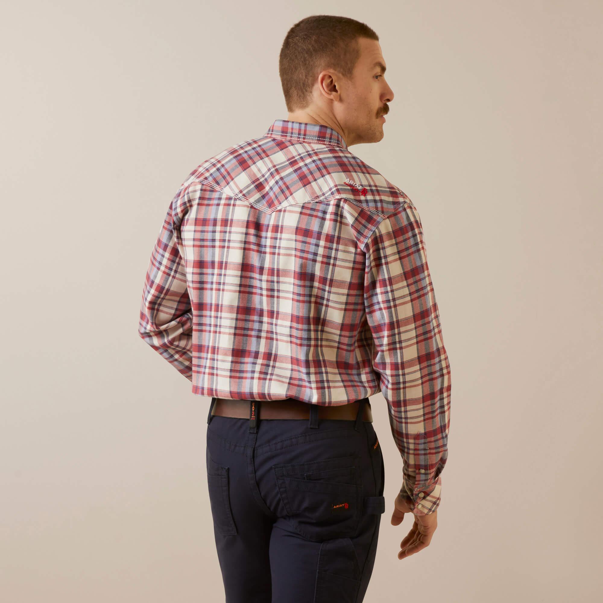 FR Dillon Retro Fit Snap Work Shirt - Red Dahl