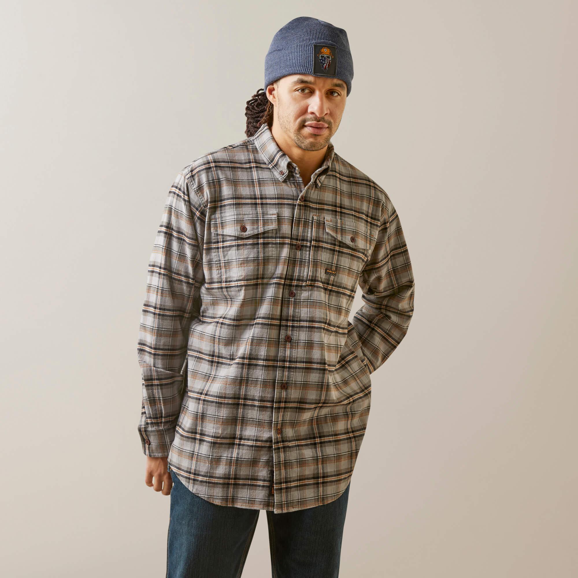 Rebar Flannel DuraStretch Work Shirt - Alloy Plaid