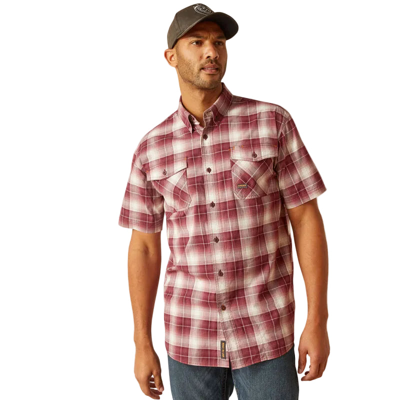 Rebar Made Tough DuraStretch Work Shirt - Roan Rogue Plaid