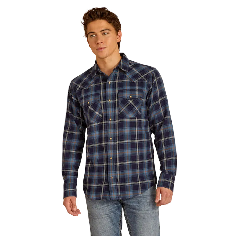 Hugo Retro Long Sleeve Shirt - Maritime Blue