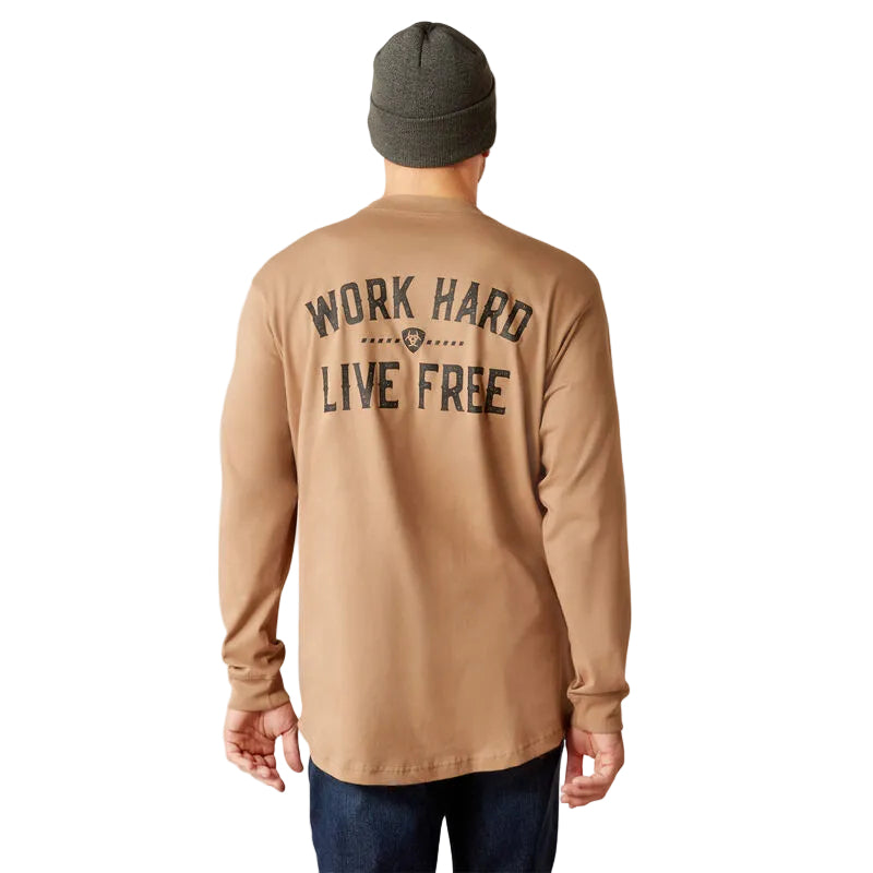 Rebar Cotton Strong WHLF T-Shirt Long Sleeve - Rebar Khaki