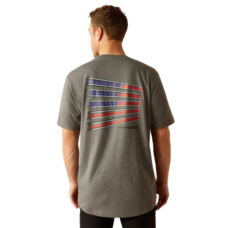 Workman Beams T-Shirt, SS, Medium Charcoal Heather Grey