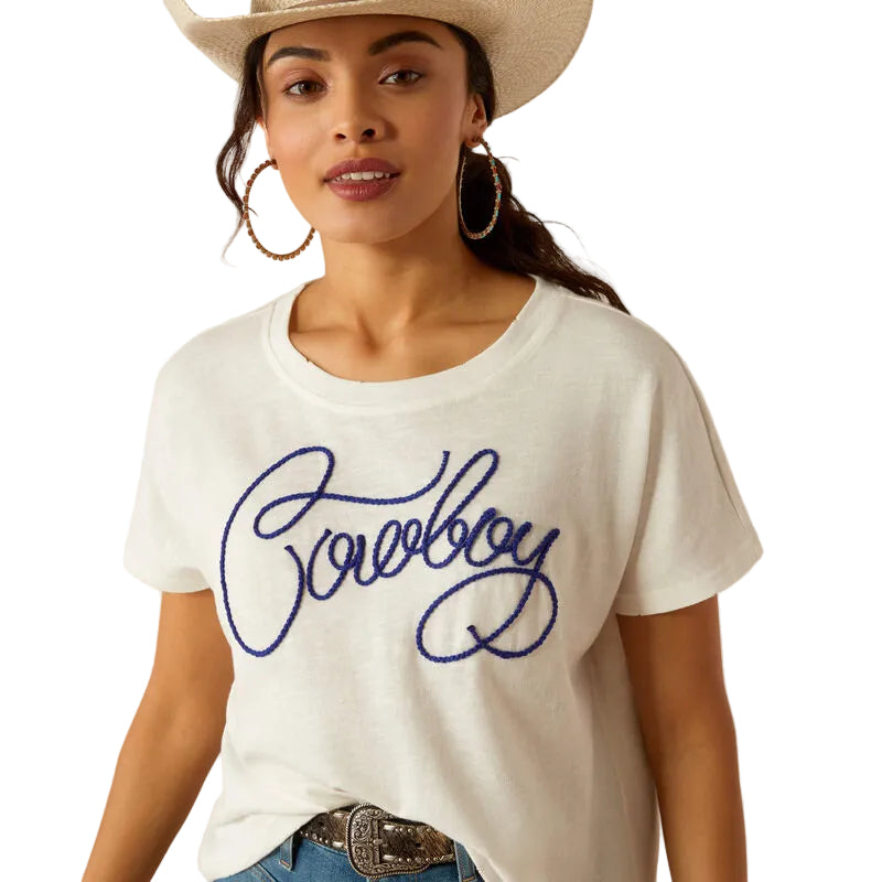 Women's Cowboy Crop Tee - Cloud Dancer