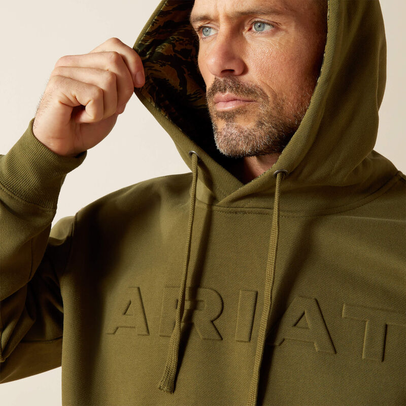 Ariat Embossed Logo Hoodie- Winter Moss