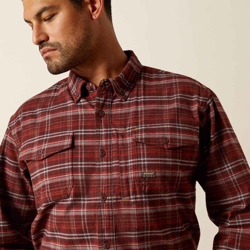 Flannel Durastretch Work Shirt LS- Bitter Chocolate