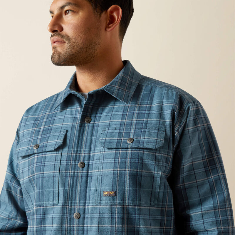 Flannel Insulated Shirt Jacket- Bluestone