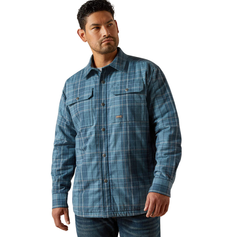Flannel Insulated Shirt Jacket - Bluestone