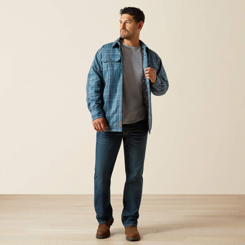 Flannel Insulated Shirt Jacket- Bluestone