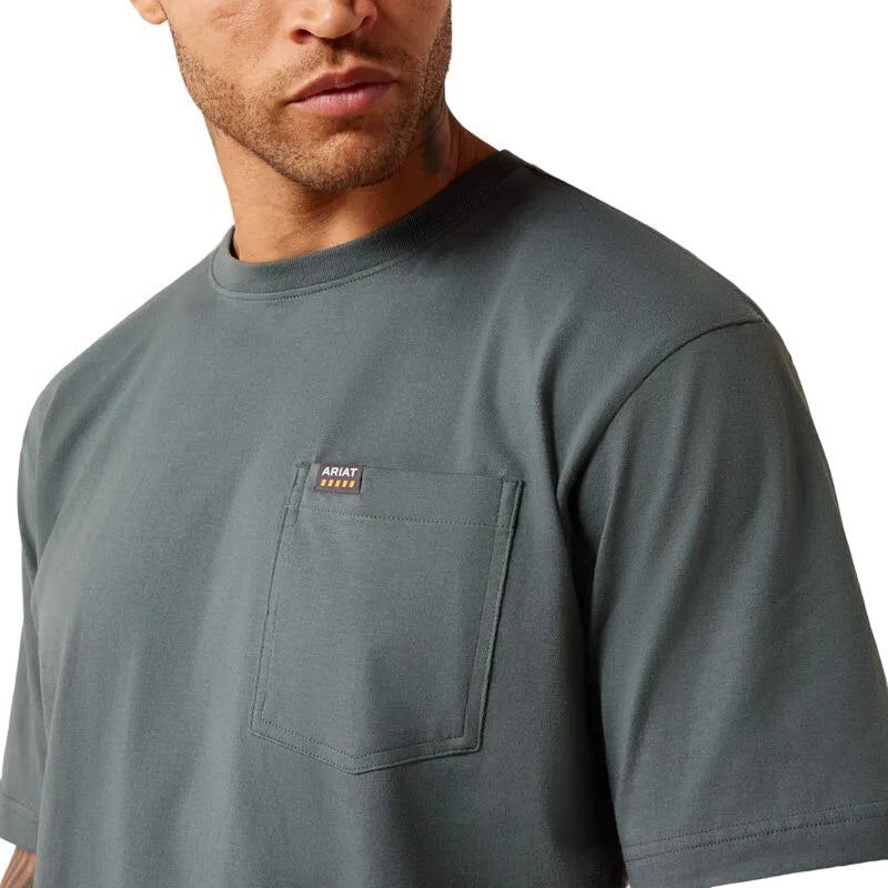 Rebar Cotton Strong Standard Pocket T-Shirt- Steel Green