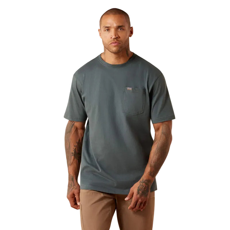 Rebar Cotton Strong Standard Pocket T-Shirt- Steel Green