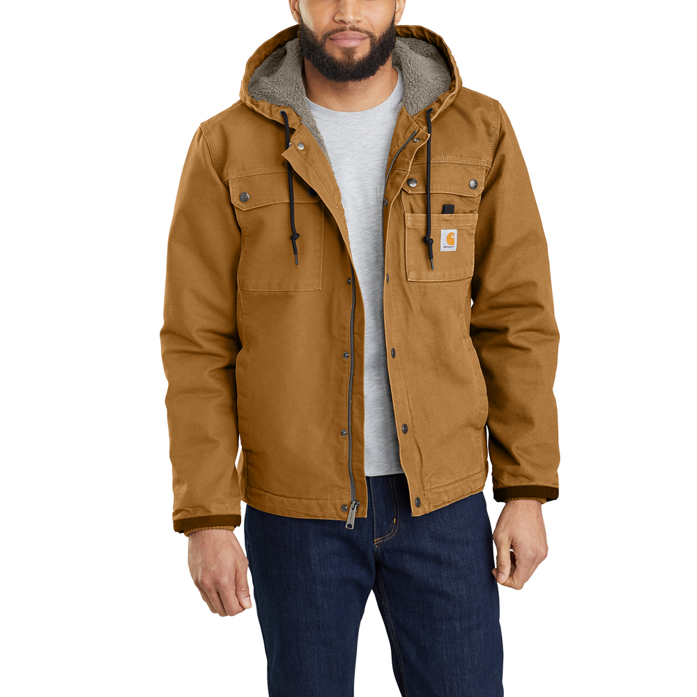 Men's Sherpa-Lined Utility Jacket - Relaxed Fit - Washed Duck, Carhartt Brown