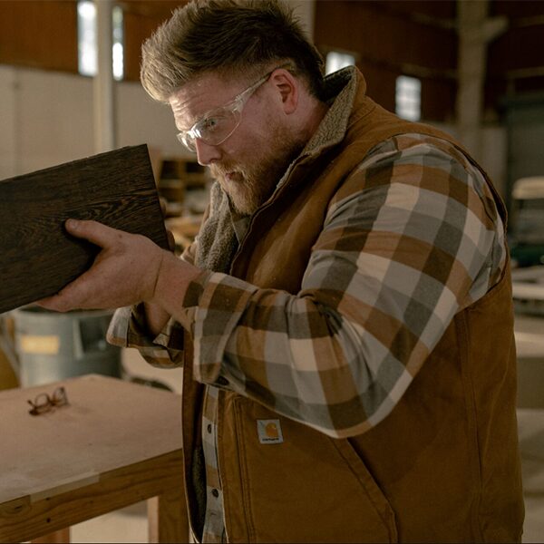 Men's 104277 Washed Duck Sherpa Lined Mock Vest - Brown