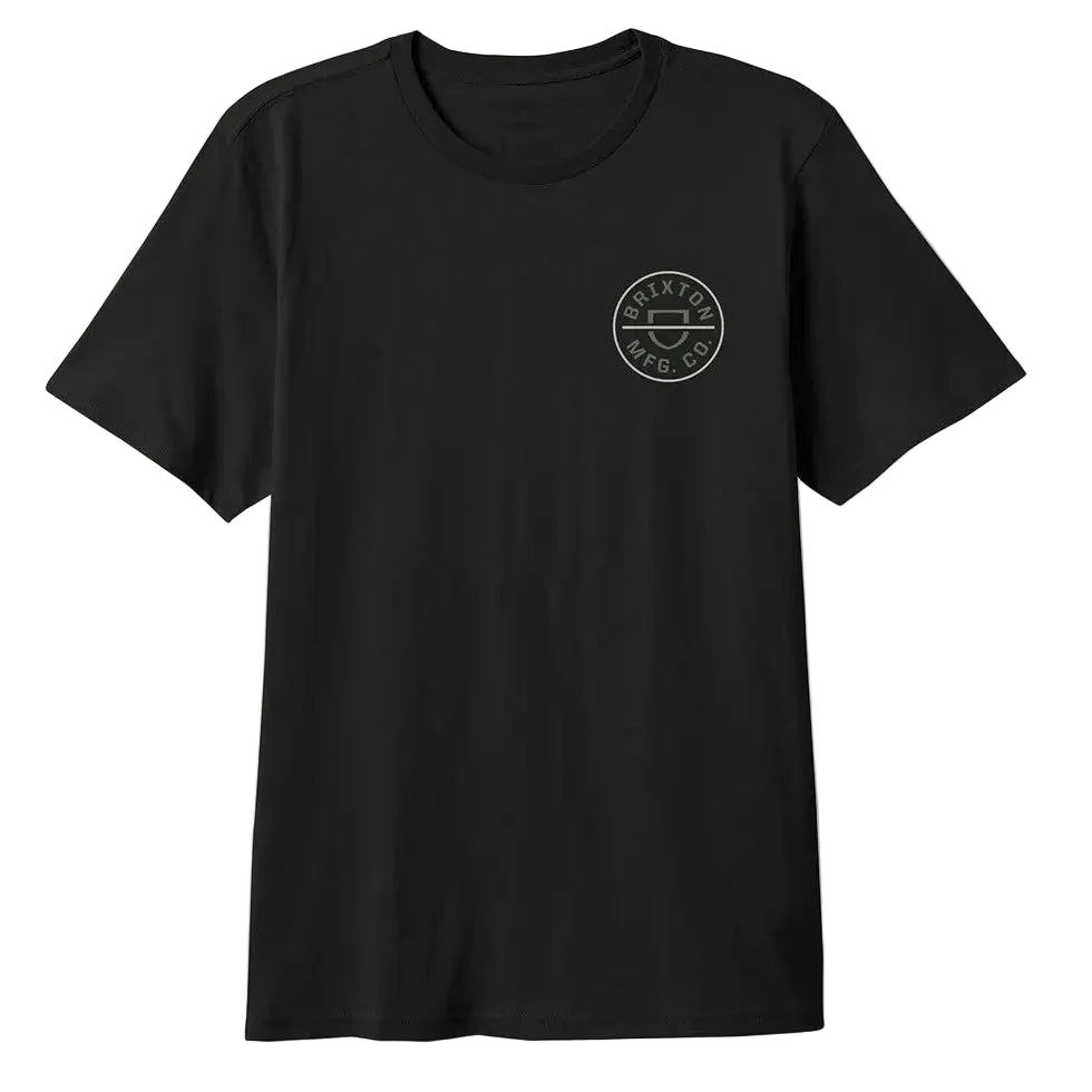 Brixton Crest II short-sleeve t-shirt in black, dark sage and warm grey, additional product image