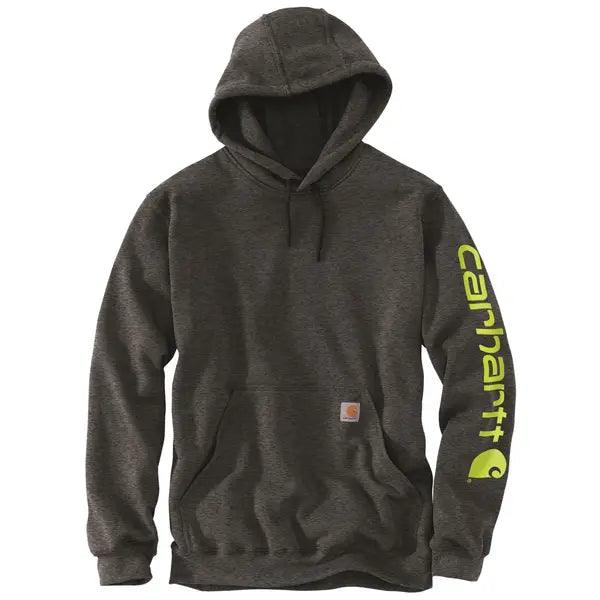 K288 Loose Fit Midweight Logo Sleeve Graphic Hoodie - Carbon - Purpose-Built / Home of the Trades