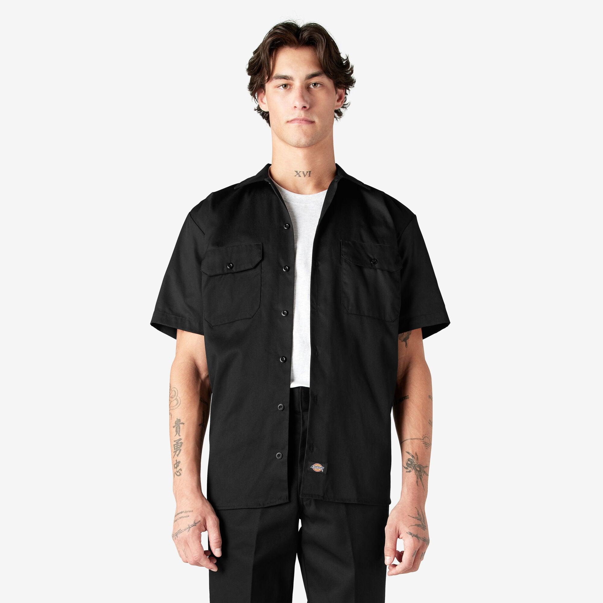 Dickies Men's Short Sleeve Work Shirt Black | Medium Dickies Men's Short Sleeve Work Shirt Black | Medium