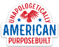 Unapologetically American Die Cut Sticker, 3" x 2.37"