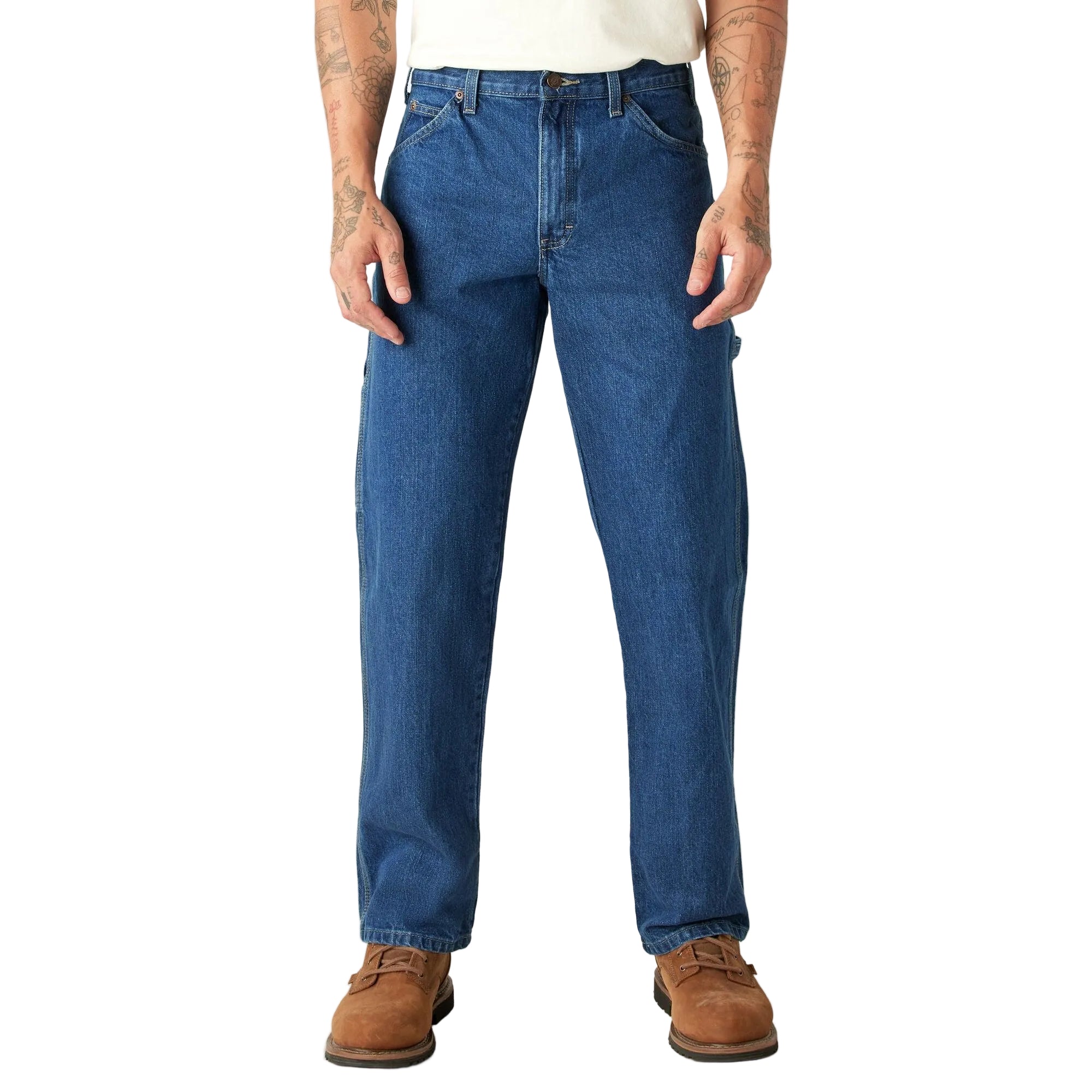 Relaxed Fit Heavyweight Carpenter Jeans, Stonewashed Indigo Blue - Purpose-Built / Home of the Trades