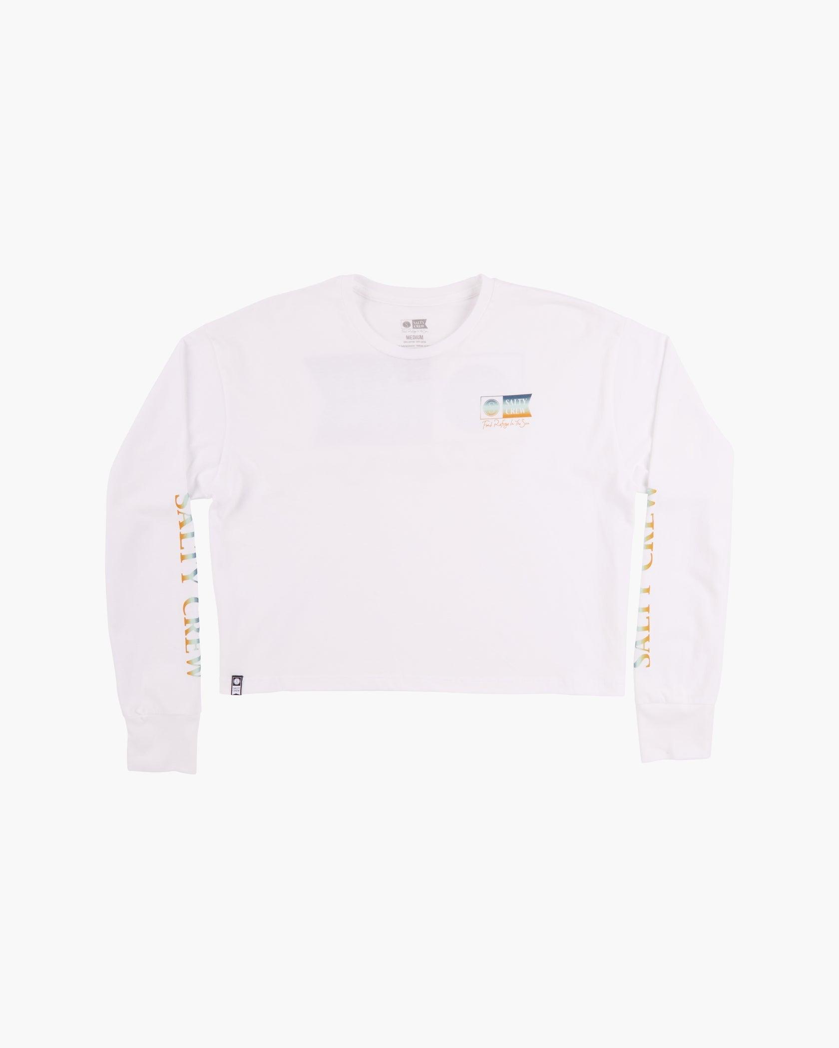 Alpha Gradient White L/S Crop