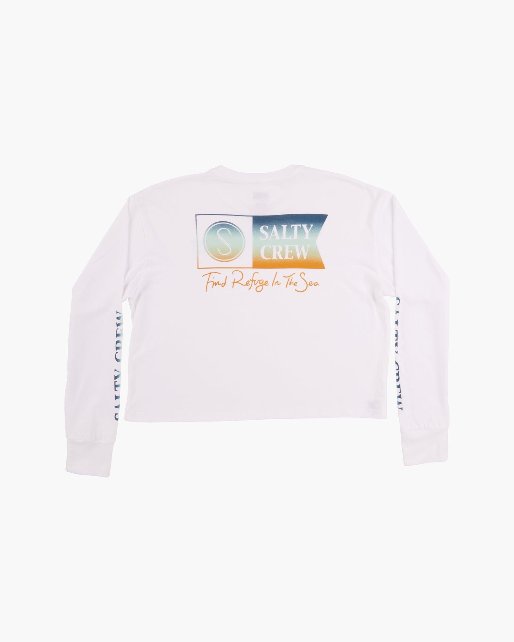 Alpha Gradient White L/S Crop