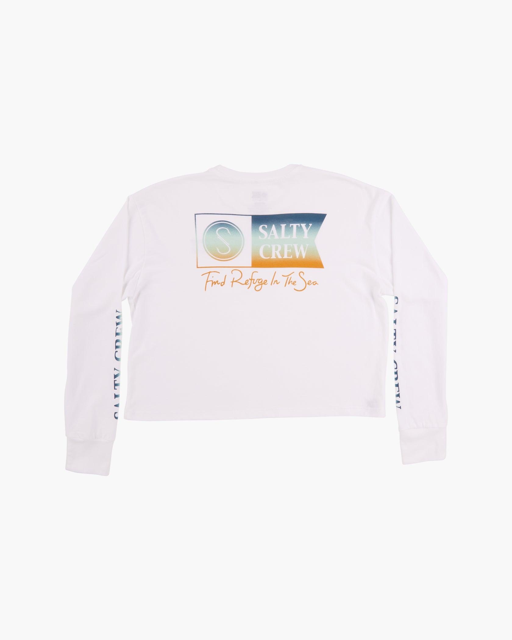 Alpha Gradient L/S Crop - White - Purpose-Built / Home of the Trades