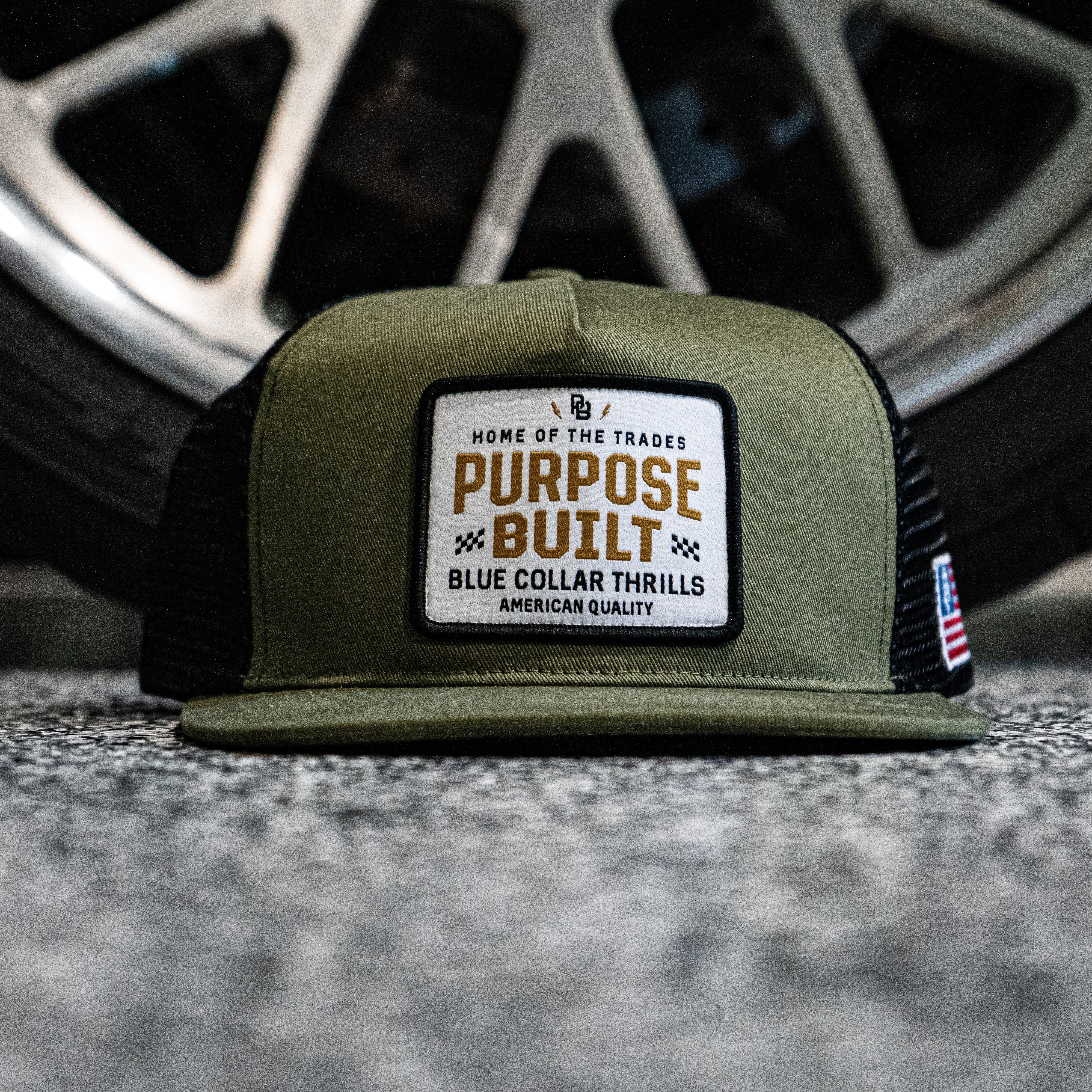 Blue Collar Thrills Meshback, Olive & Black