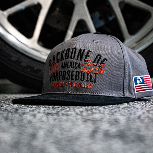 “Backbone of America” Snapback, Grey/Black