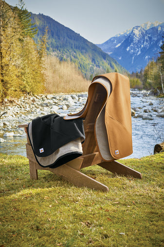 Firm Duck Sherpa-Lined Blanket, Black