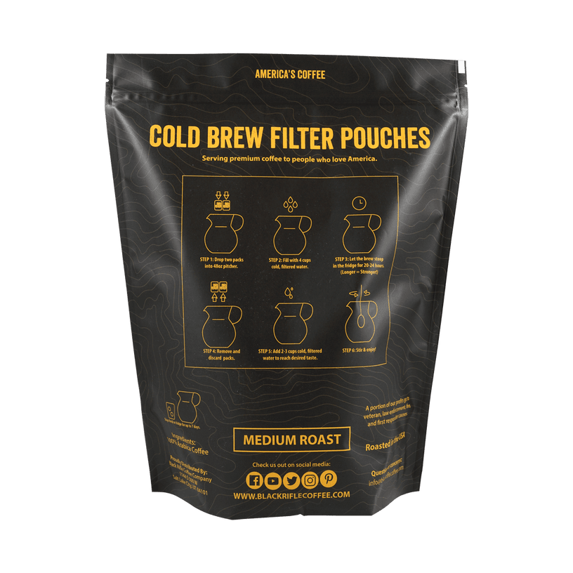 Just Black Cold Brew Coffee Packs - Medium Roast - Purpose-Built / Home of the Trades