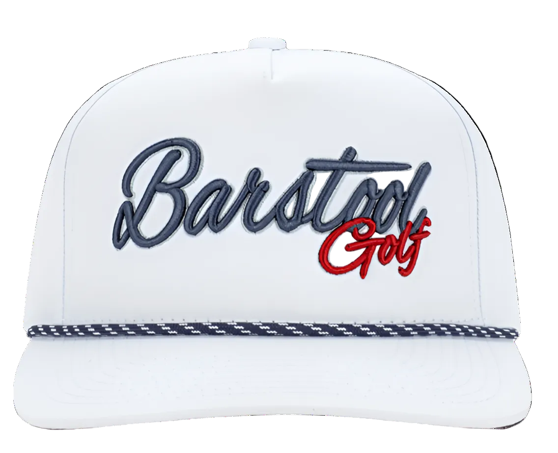 Barstool Golf 5-Panel Rope Twill Snapback - White