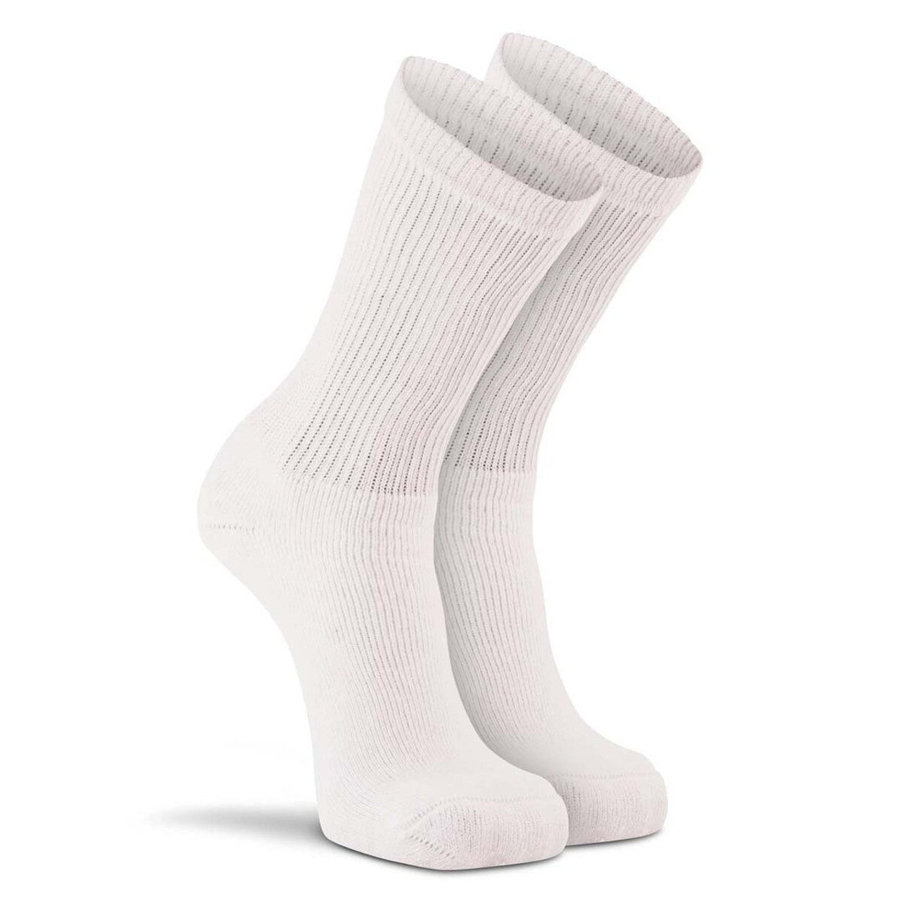 Mens Rugged Crew Socks, Six Pack, White