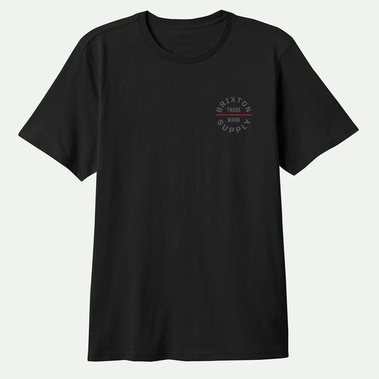 Brixton Oath V standard tee in black and charcoal, additional product image