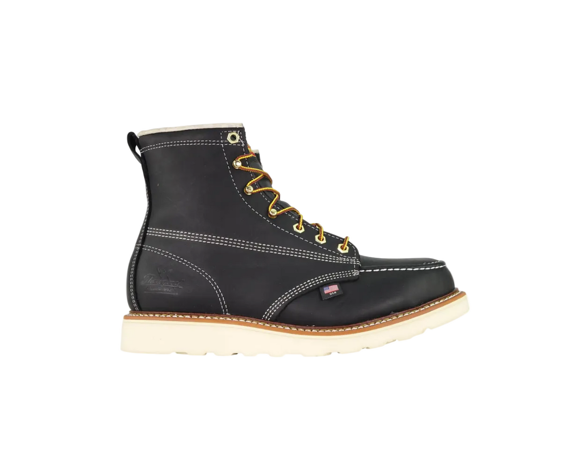 American Heritage - 6" Black Moc Toe - MAXwear Wedge (Steel Toe)