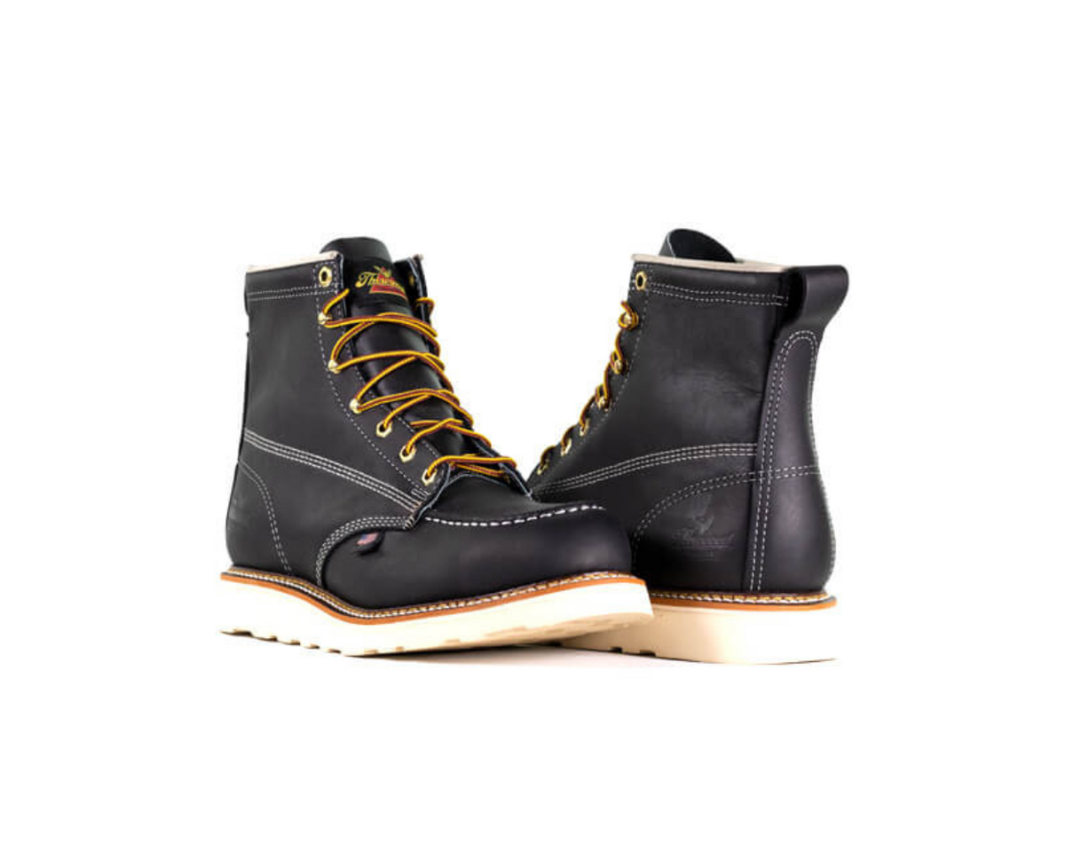 American Heritage - 6" Black Moc Toe - MAXwear Wedge (Steel Toe)
