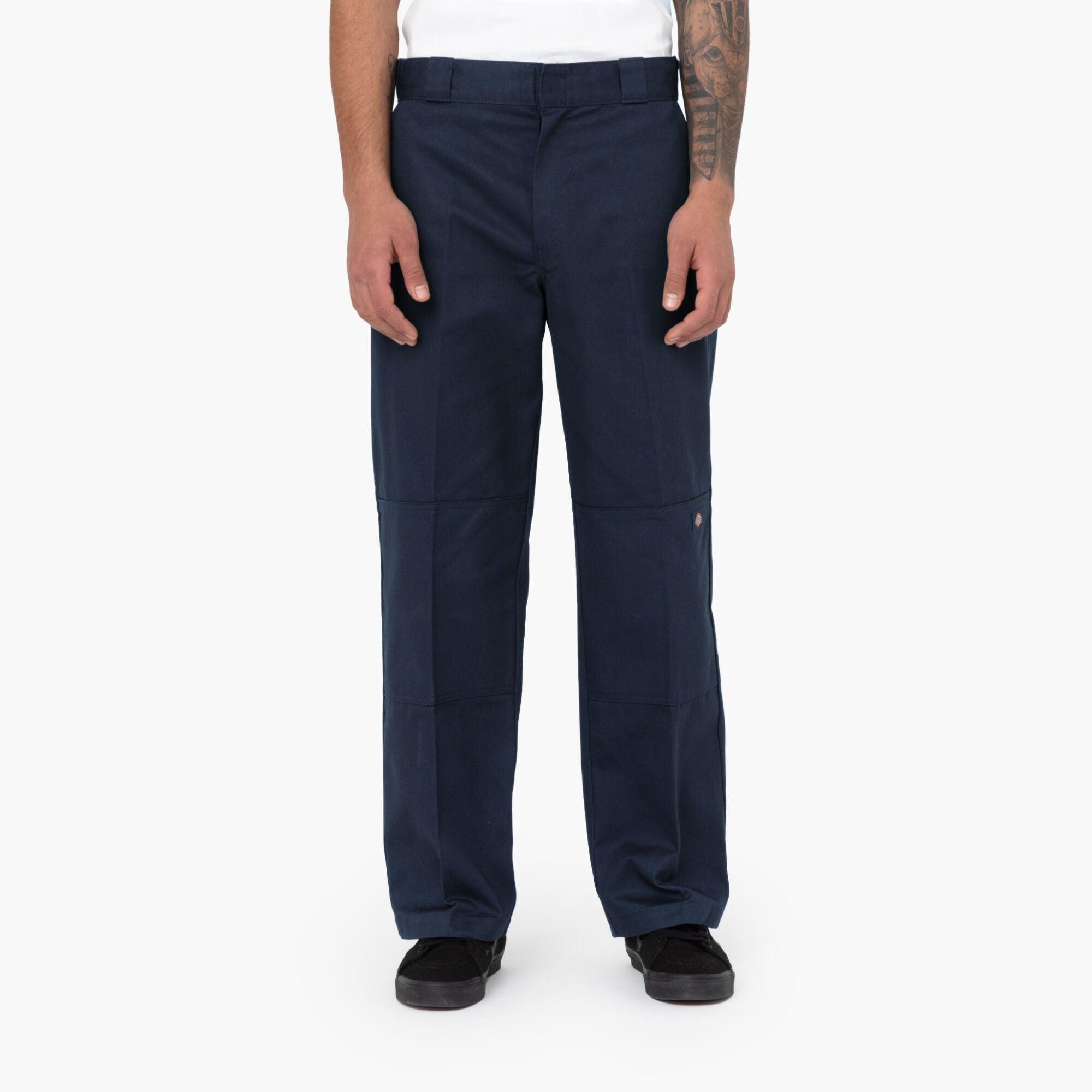 Loose Fit Double Knee Work Pants, Dark Navy