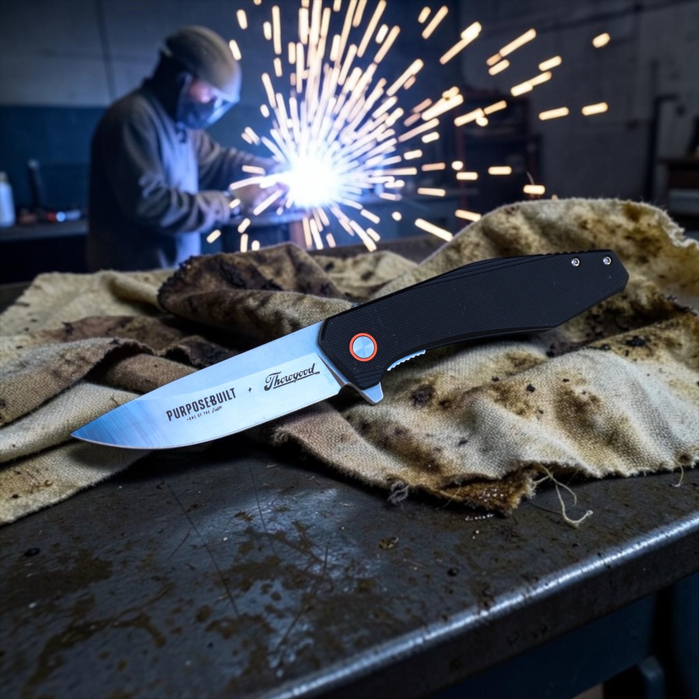 Limited Edition - Thorogood x Purpose-Built x Crimson M6 Folder, Black