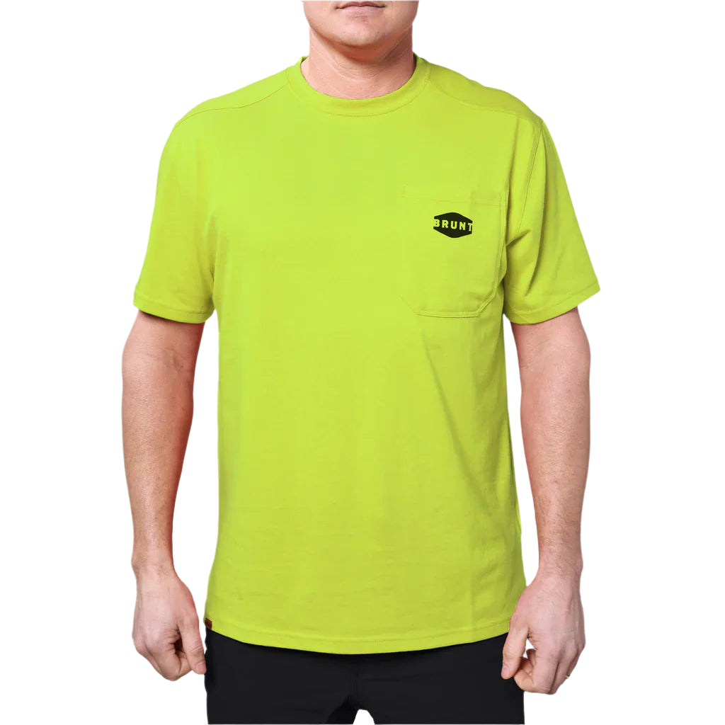 The BRUNT SS Pocket Tee- Hi-Vis Yellow