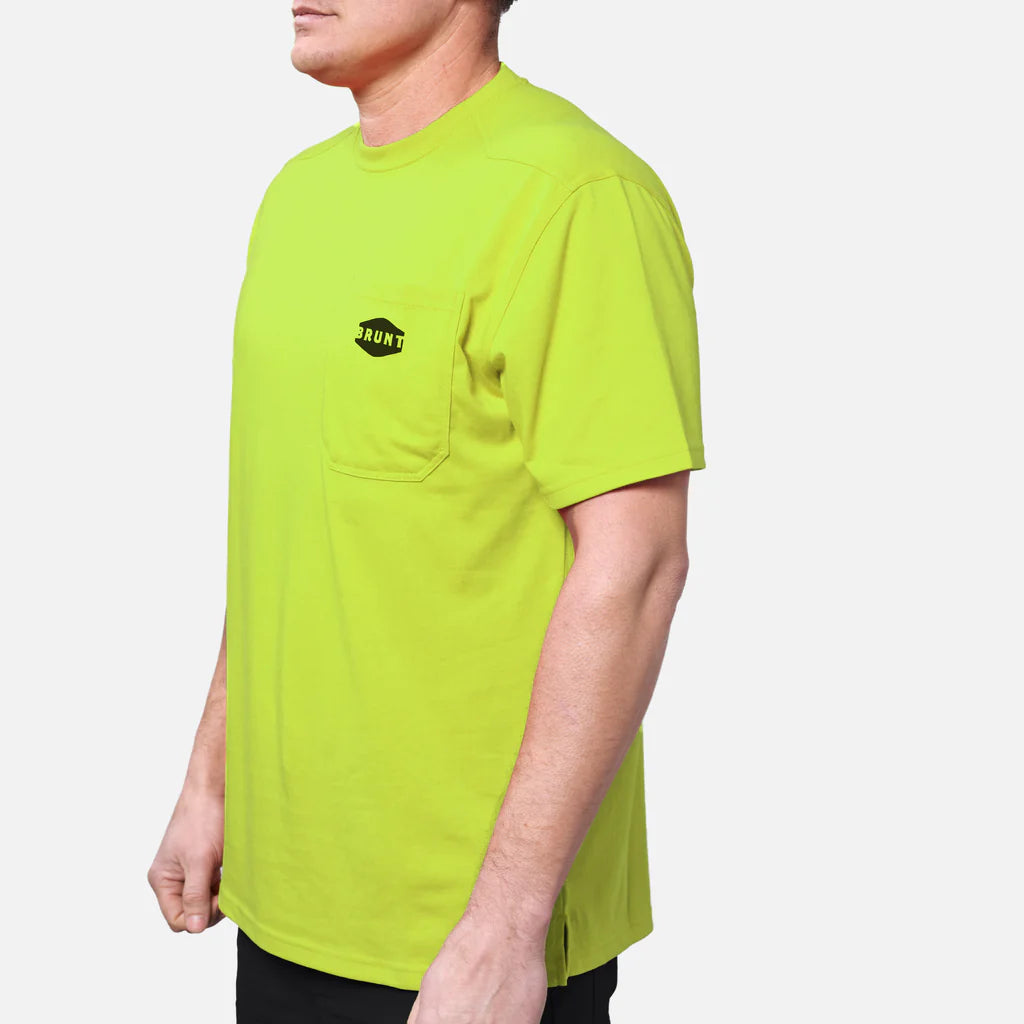 The BRUNT SS Pocket Tee- Hi-Vis Yellow